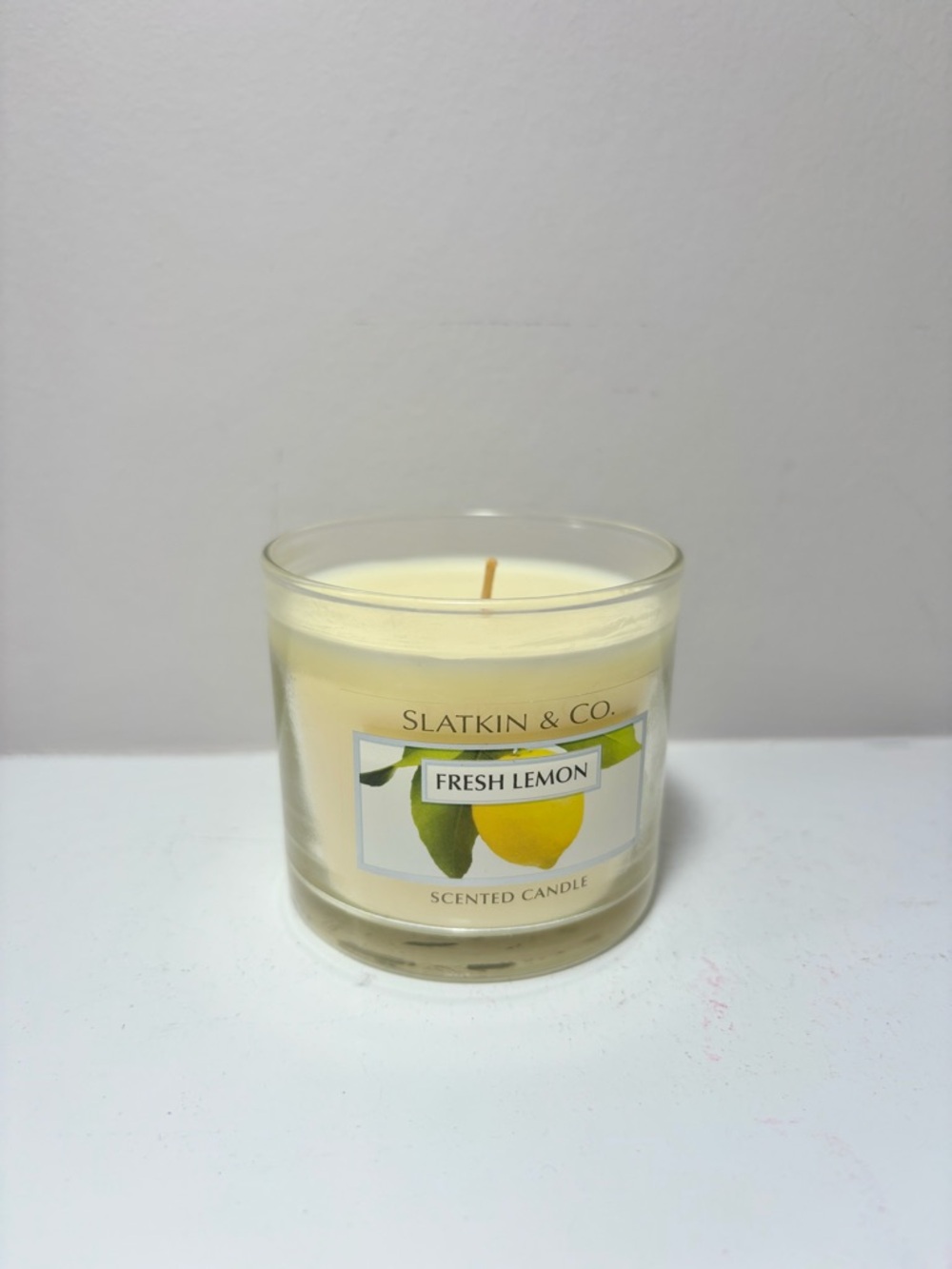 Slatkin Fresh Lemon Scented Candle 4 Oz Small Size